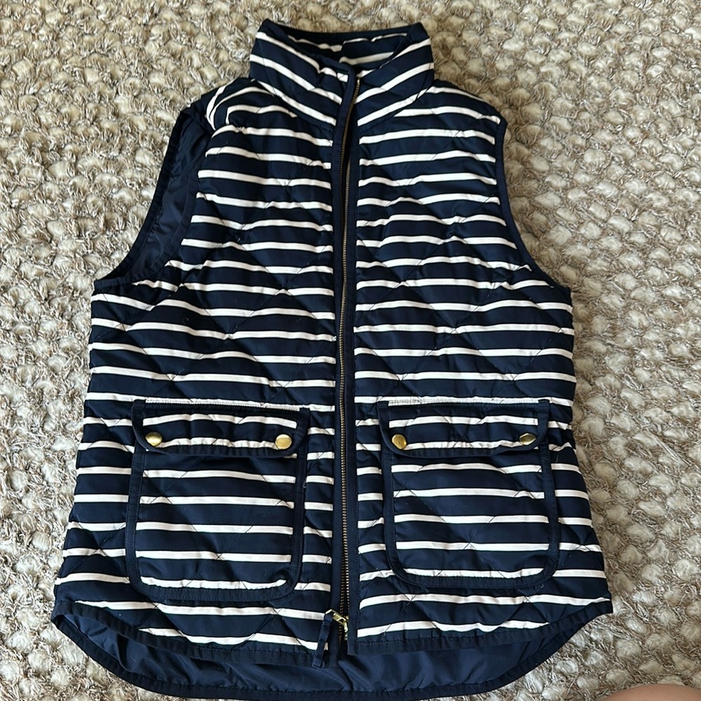 Navy & white striped J. Crew vest